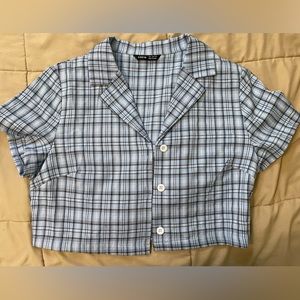 SHEIN - Collar Crop Blouse